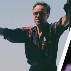 Two portrait shots side by side of two different male musicians.